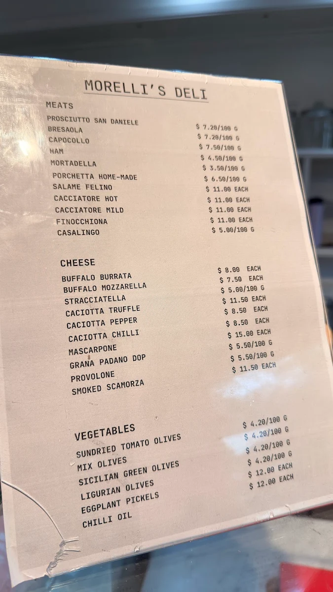 Menu, Cafe Doonan