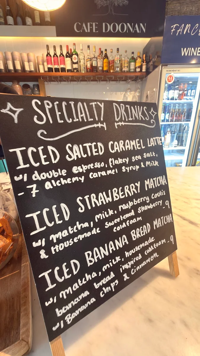 Menu, Cafe Doonan