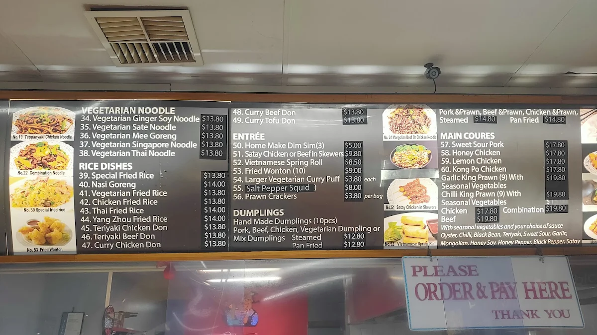 Menu, Noodle Jone