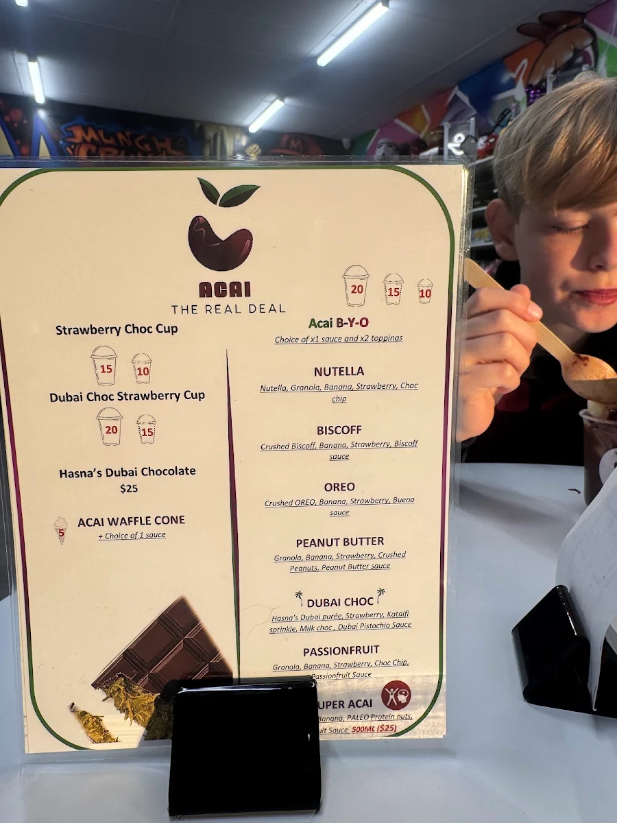 Menu, ACAI - THE REAL DEAL