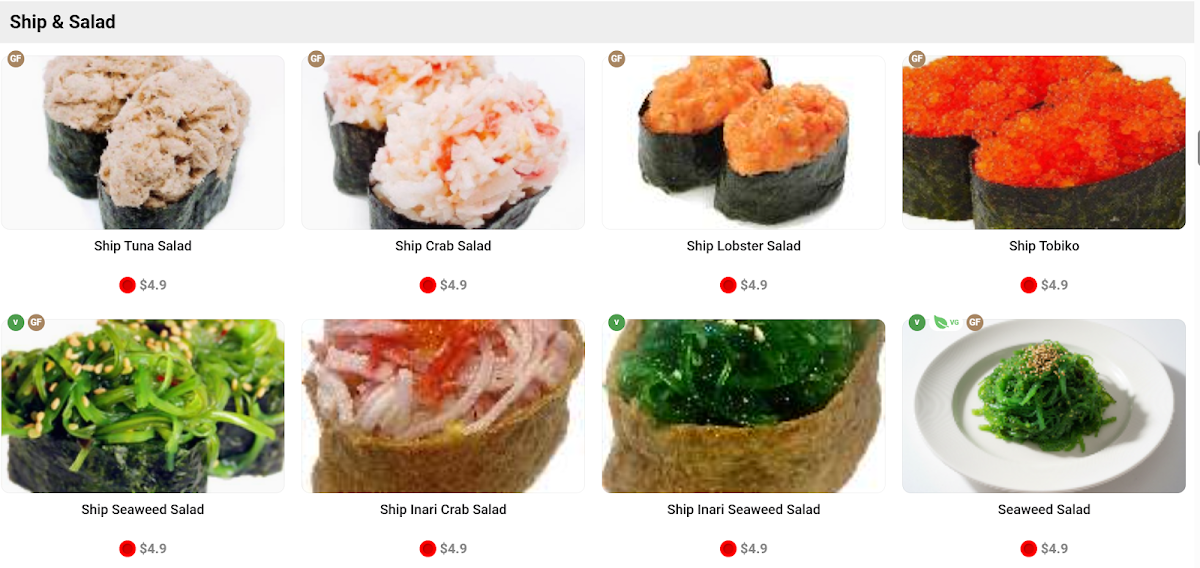 Menu, Sushi Hyo