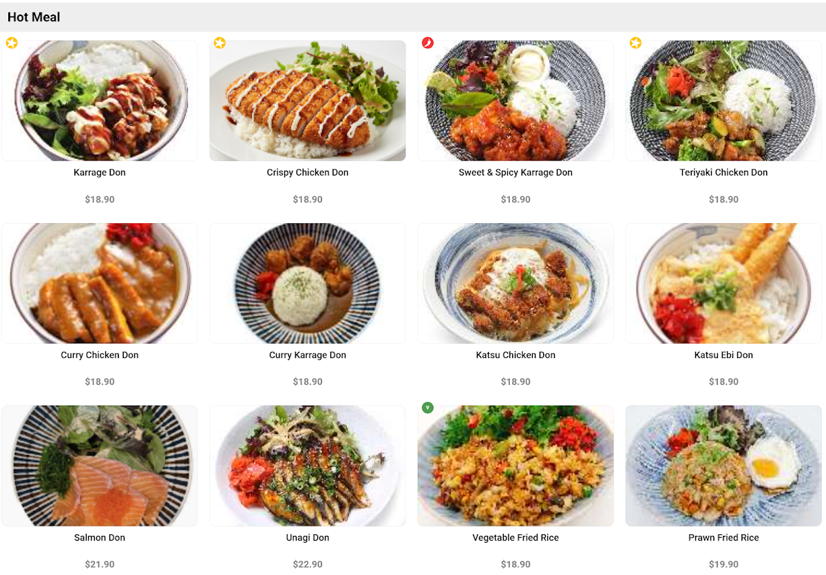 Menu, Sushi Hyo