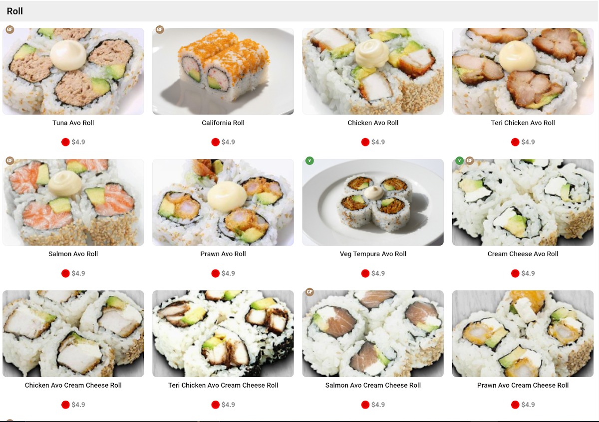 Menu, Sushi Hyo