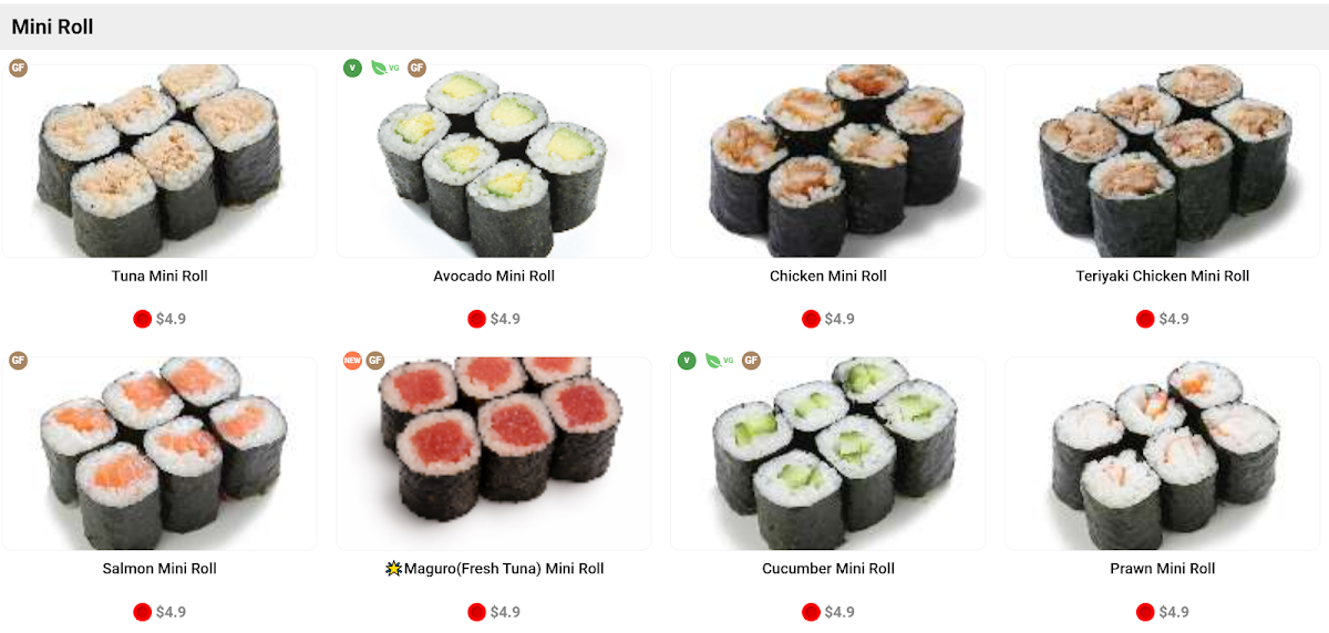 Menu, Sushi Hyo