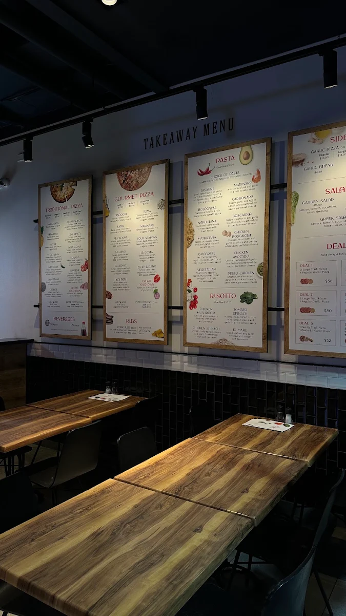 Menu, Milana Pizzeria
