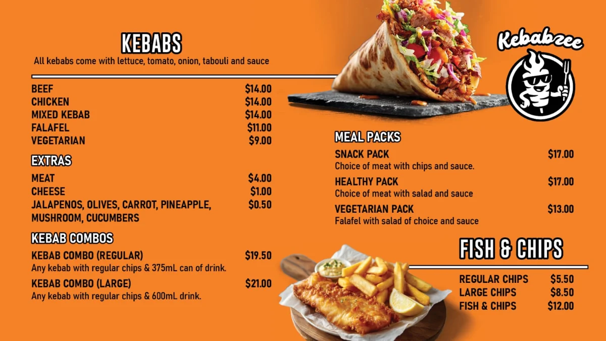 Menu, Kebabzee