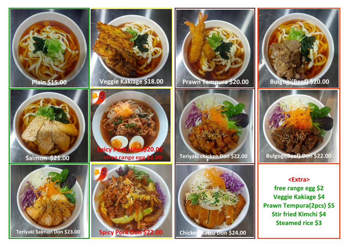 Menu, DAOR Sushi & Lunch box