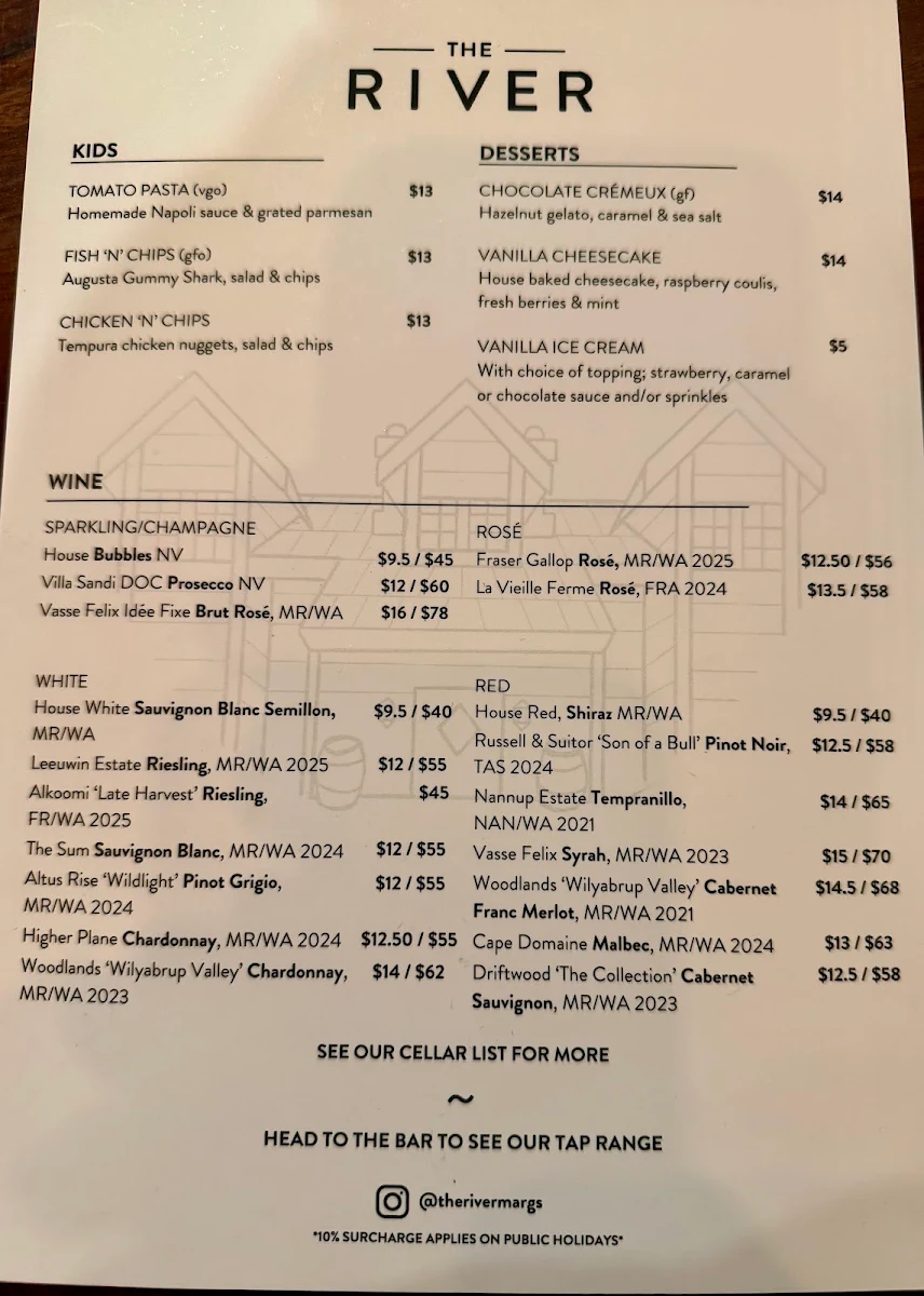Menu, The River