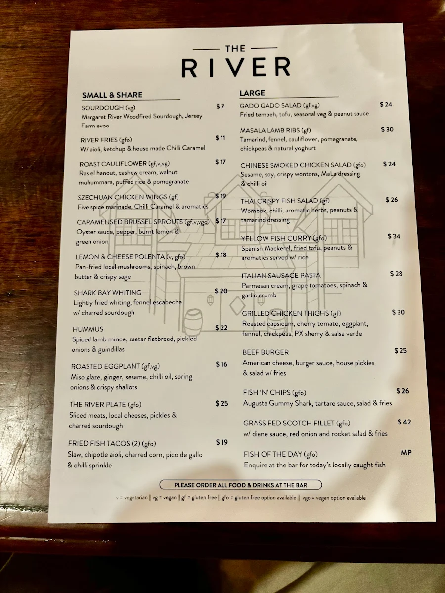 Menu, The River
