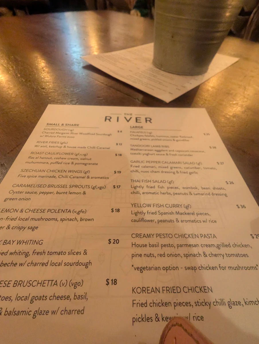 Menu, The River