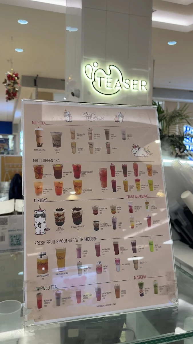 Menu, Teaser Rockdale Bubbletea and Dessert