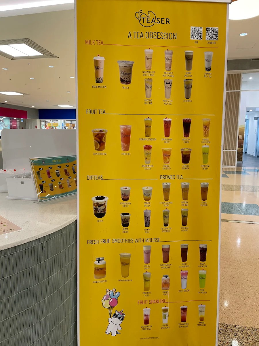 Menu, Teaser Rockdale Bubbletea and Dessert