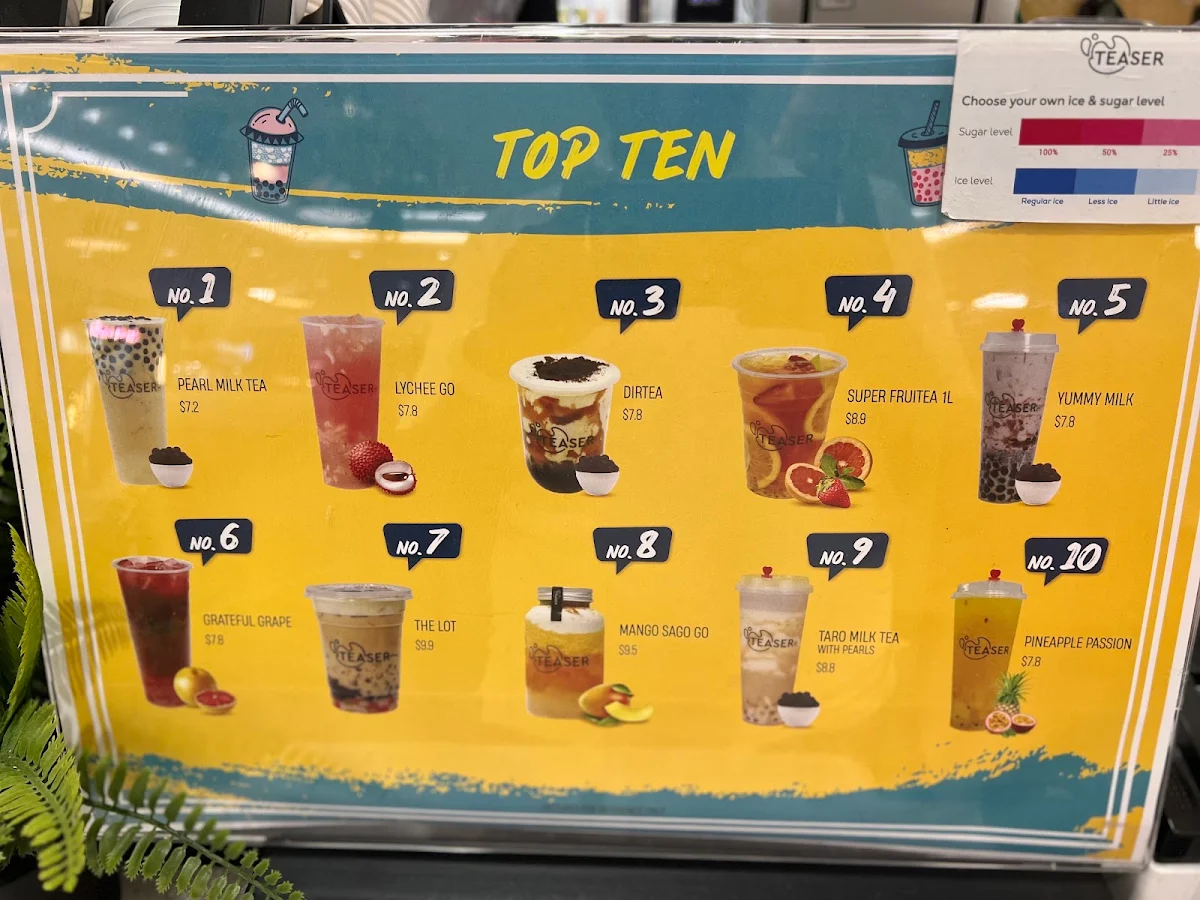 Menu, Teaser Rockdale Bubbletea and Dessert