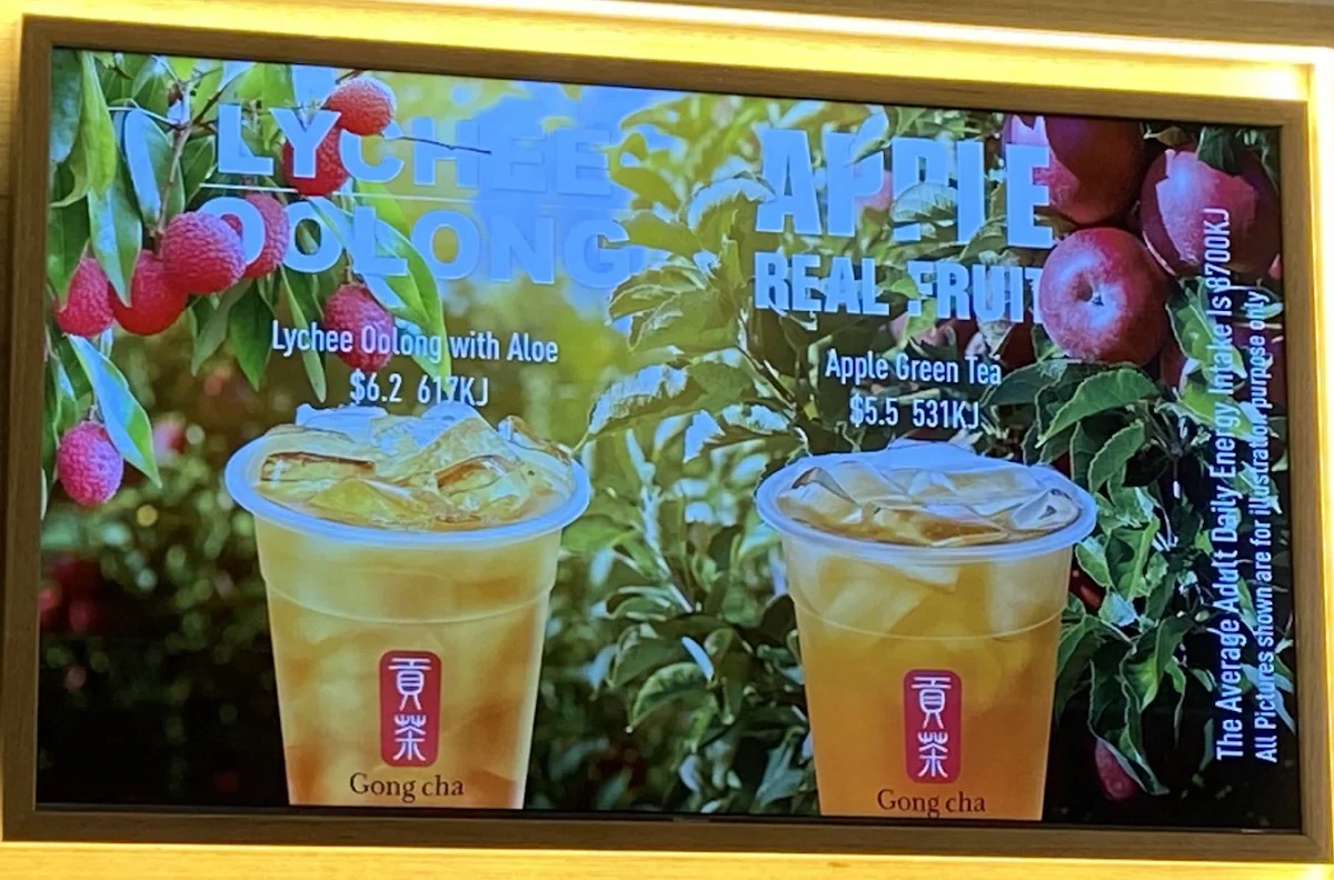 Menu, Gong Cha Merrylands