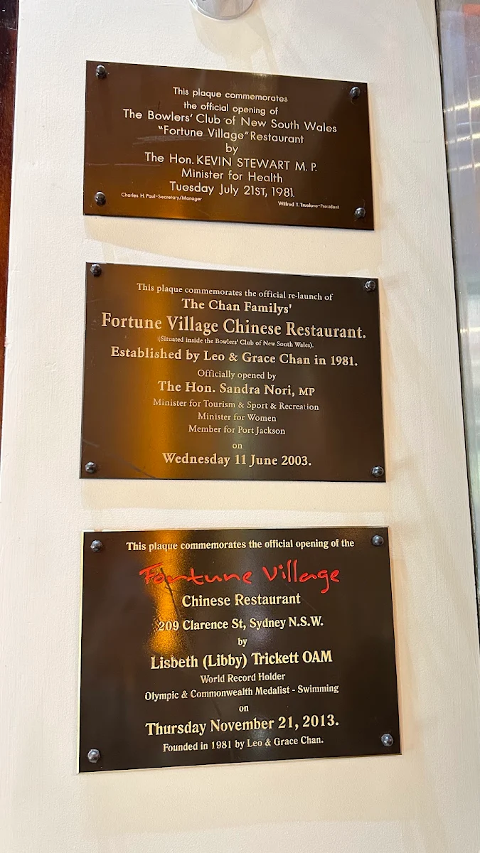 Menu, Fortune Village Chinese Restaurant