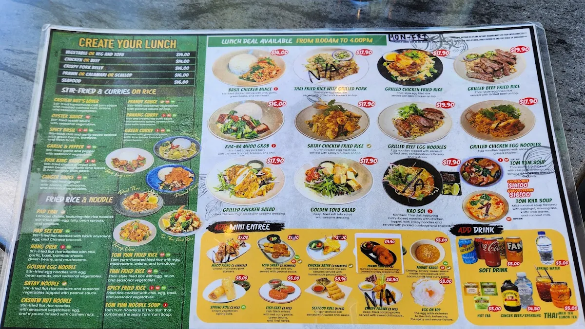 Menu, At Home Thai Cuisine (Wollongong)