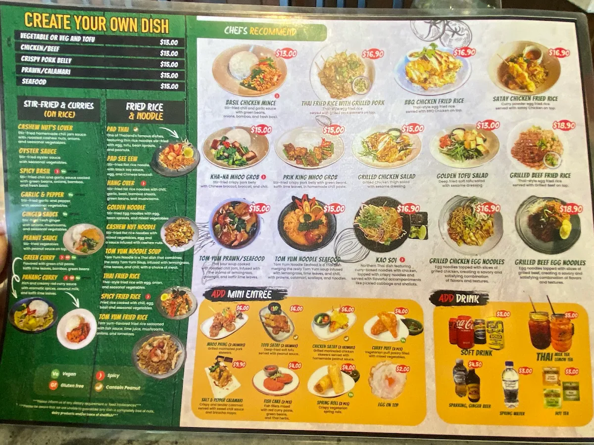 Menu, At Home Thai Cuisine (Wollongong)