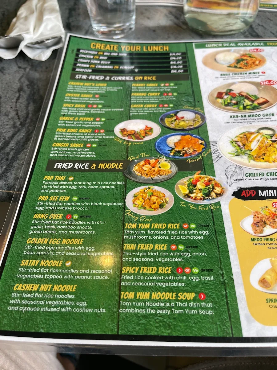 Menu, At Home Thai Cuisine (Wollongong)