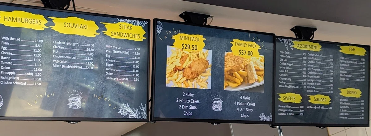 Menu, Gills And Grills