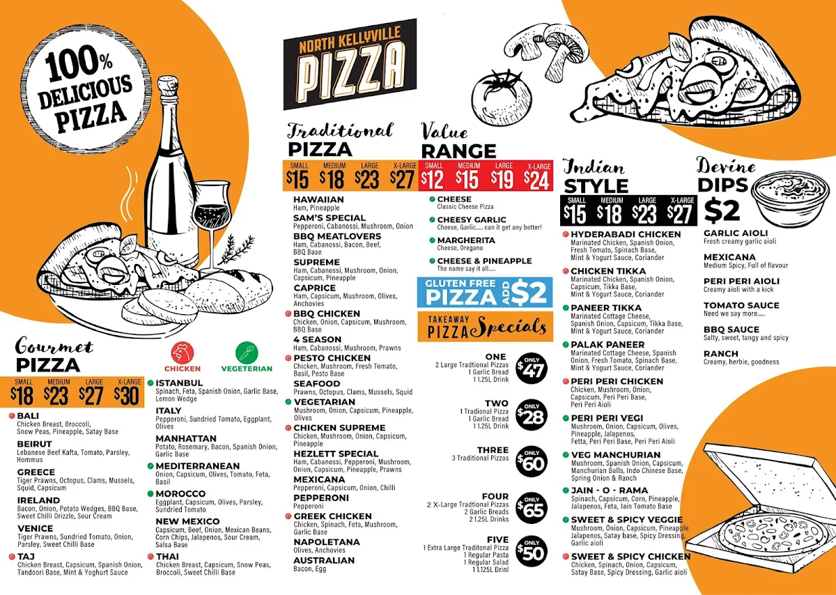 Menu, North Kellyville Pizza