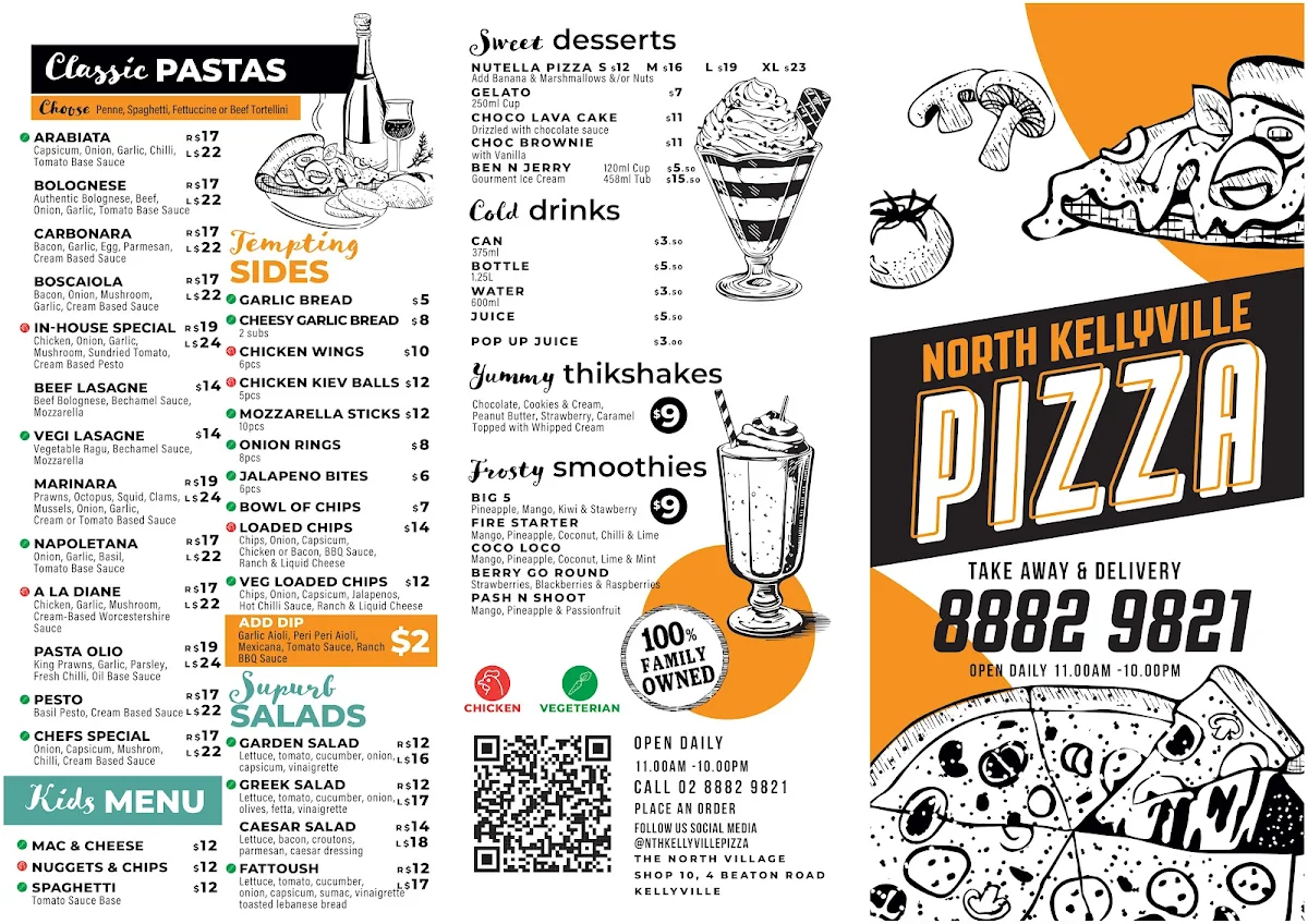Menu, North Kellyville Pizza