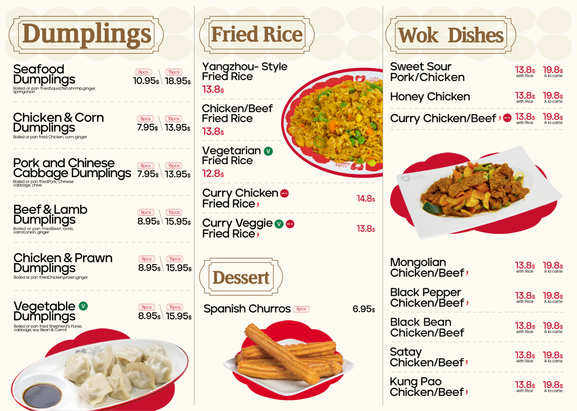 Menu, I Love Dumplings Express (Werribee)