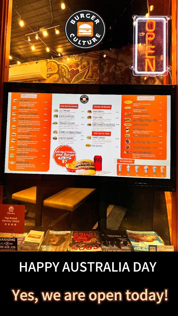 Menu, Burger Culture