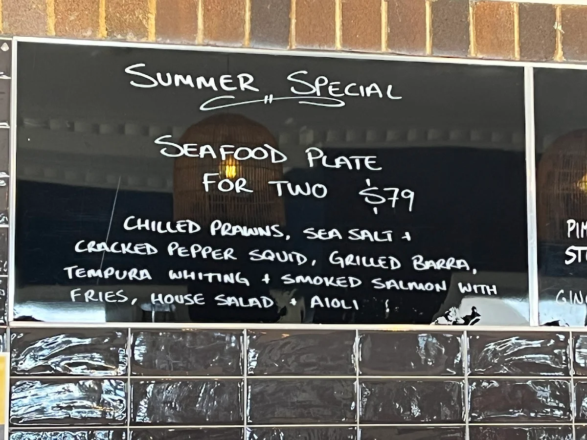 Menu, Thirroul Beach Pavilion