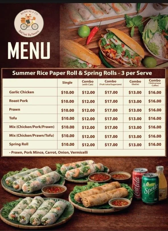 Menu, Banh Mi & Co
