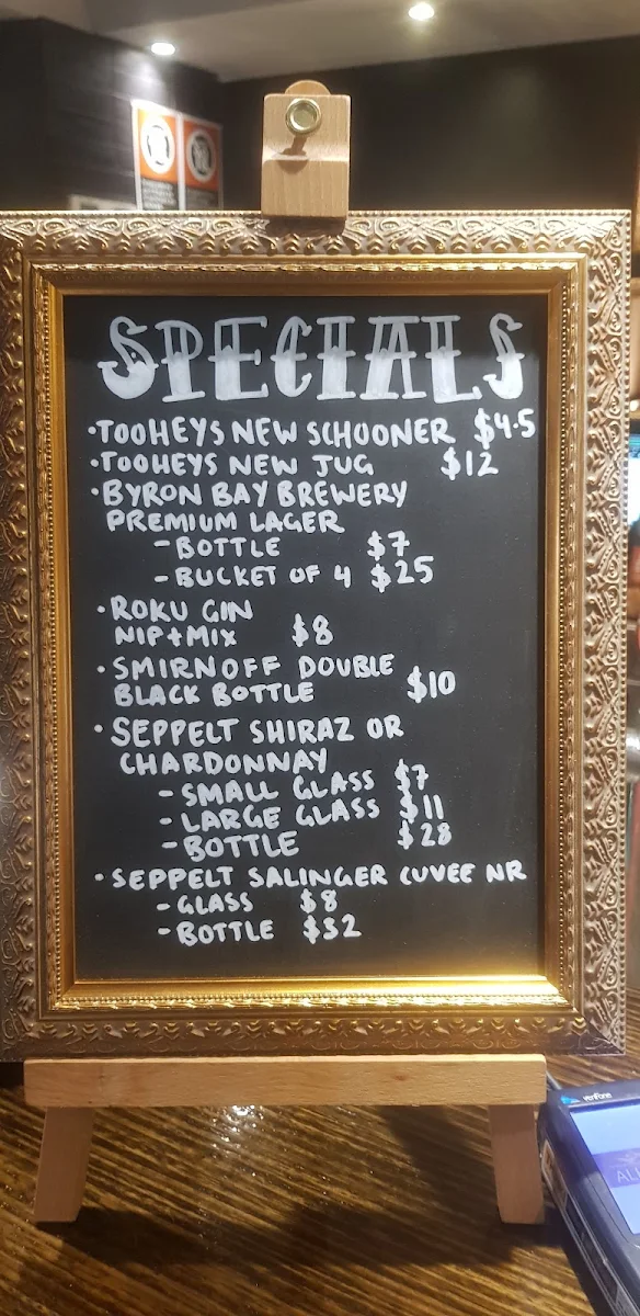Menu, Summer Hill Hotel