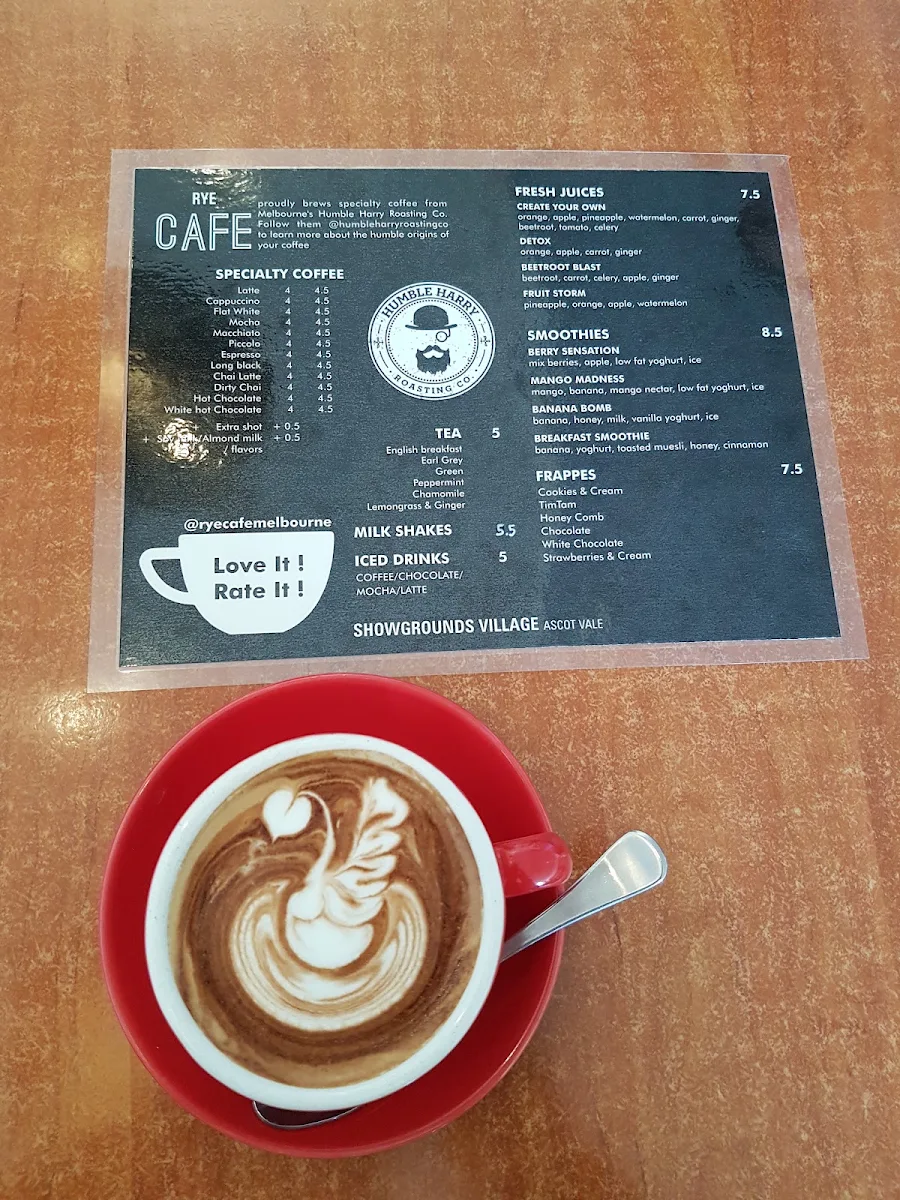 Menu, Rye Cafe