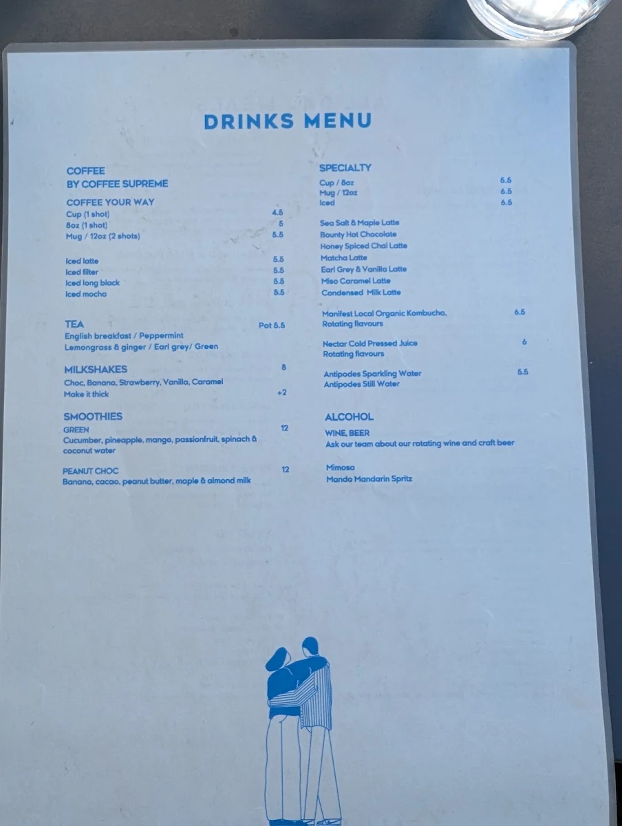 Menu, Sweet Talk Coffee