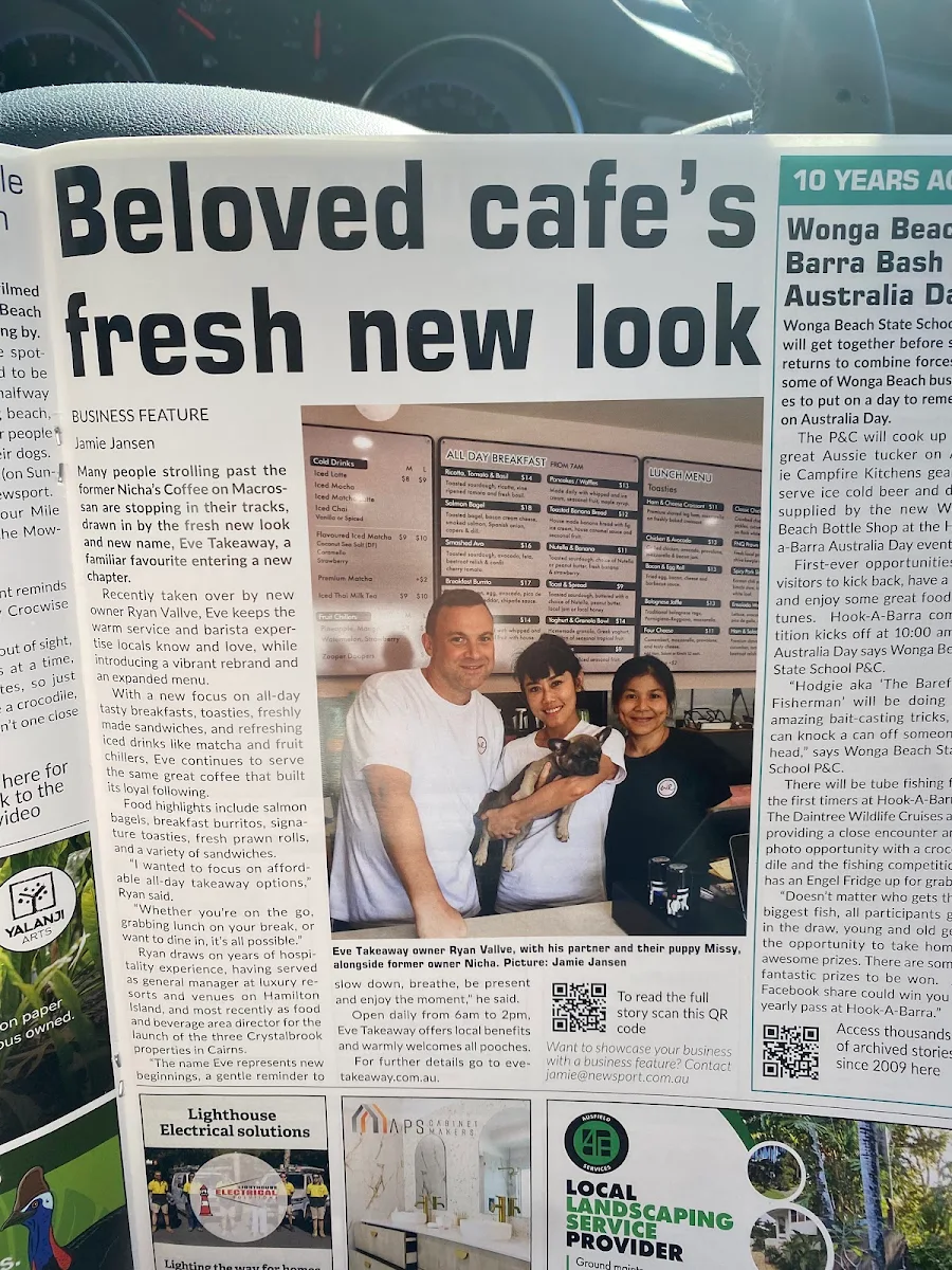 Menu, eve takeaway