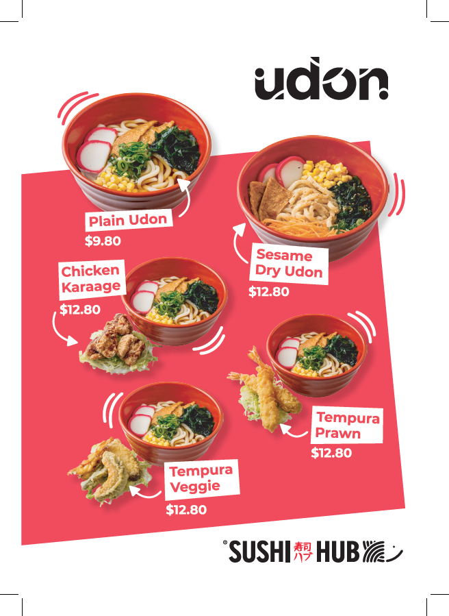 Menu, Sushi Hub Five Dock
