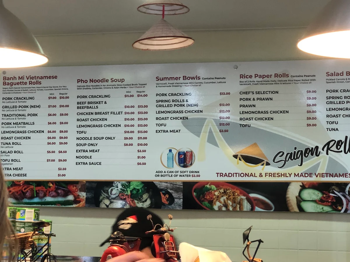Menu, Saigon Rolls St Leonards