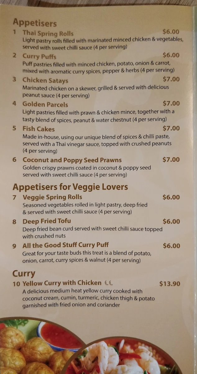 Menu, Garland Thai
