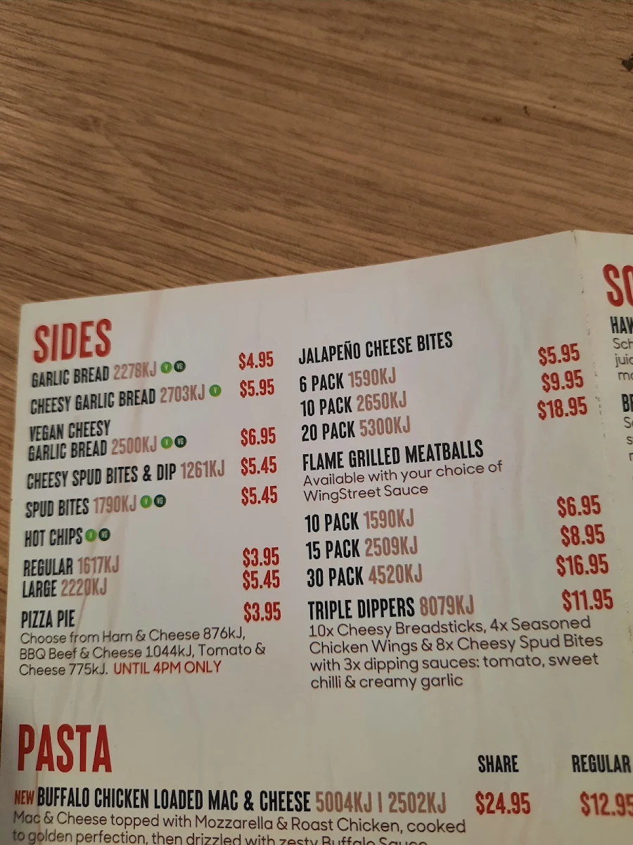 Menu, Pizza Hut Merrylands