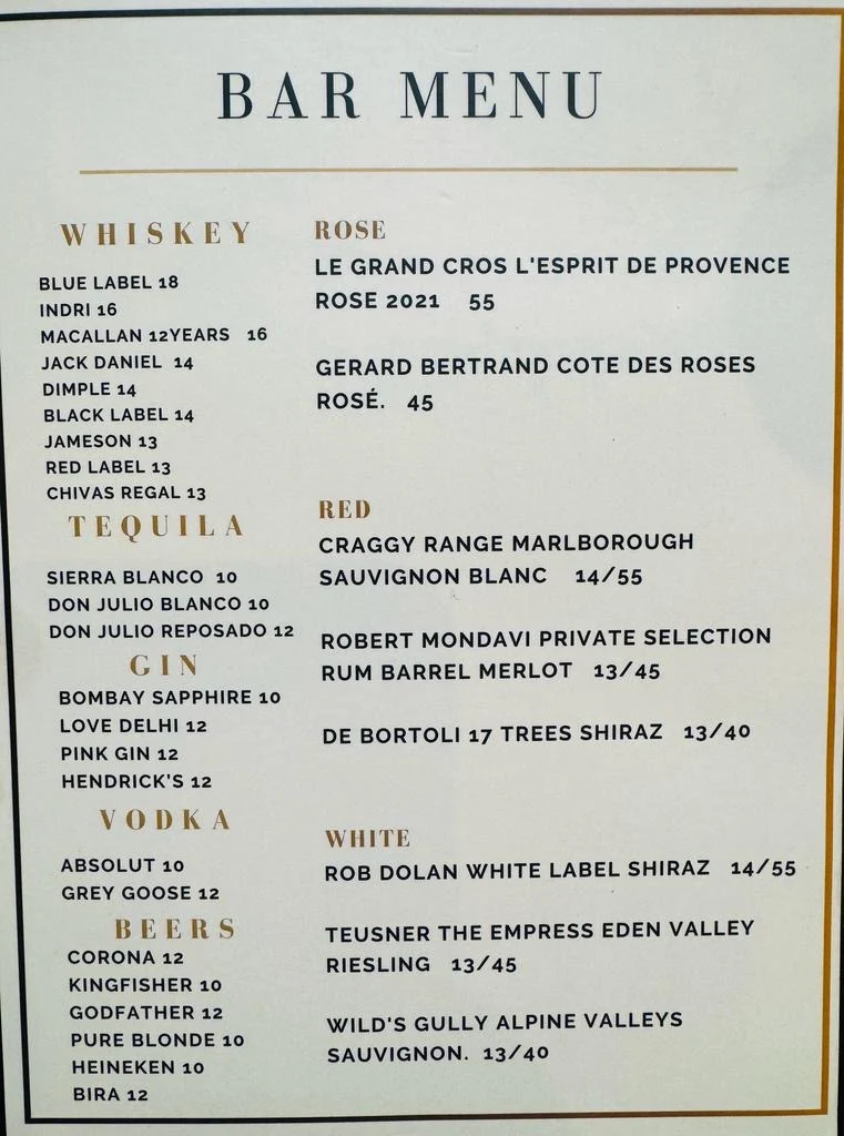 Menu, Divine Darbar