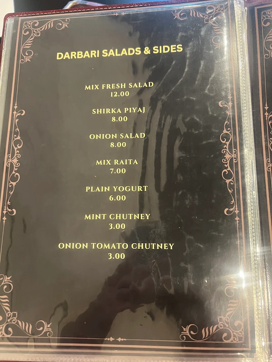 Menu, Divine Darbar