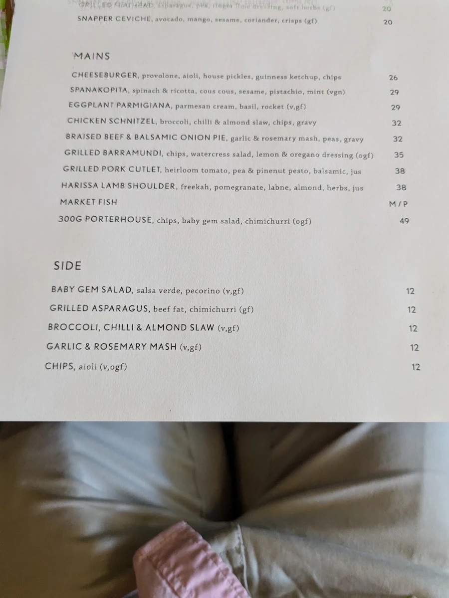 Menu, The Courthouse