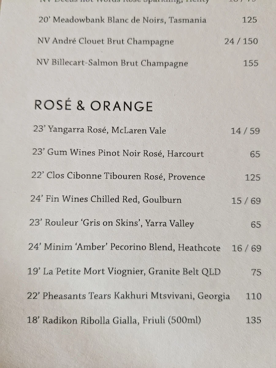 Menu, The Courthouse