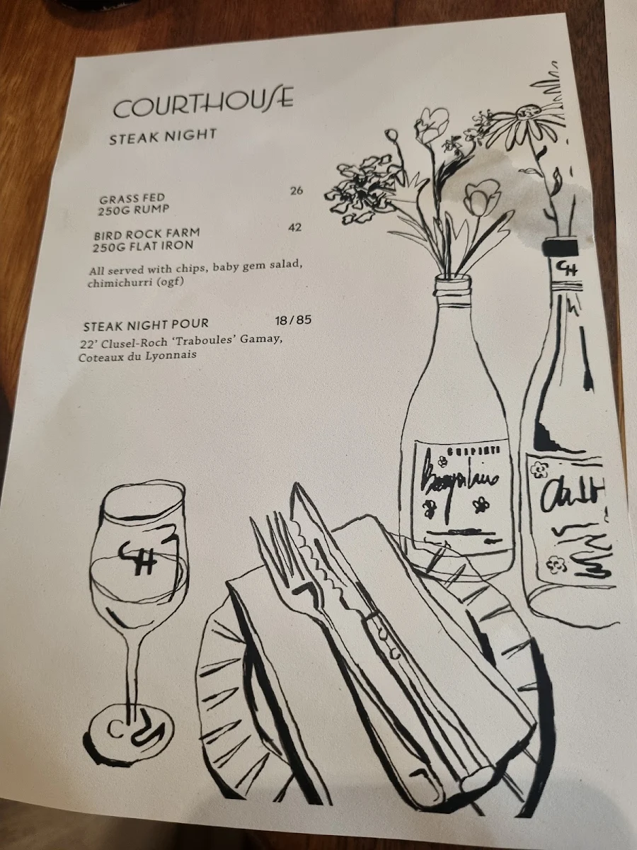 Menu, The Courthouse