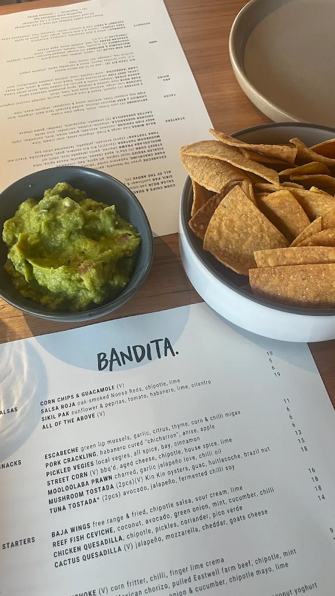Menu, Bandita Cantina Latina & Bar