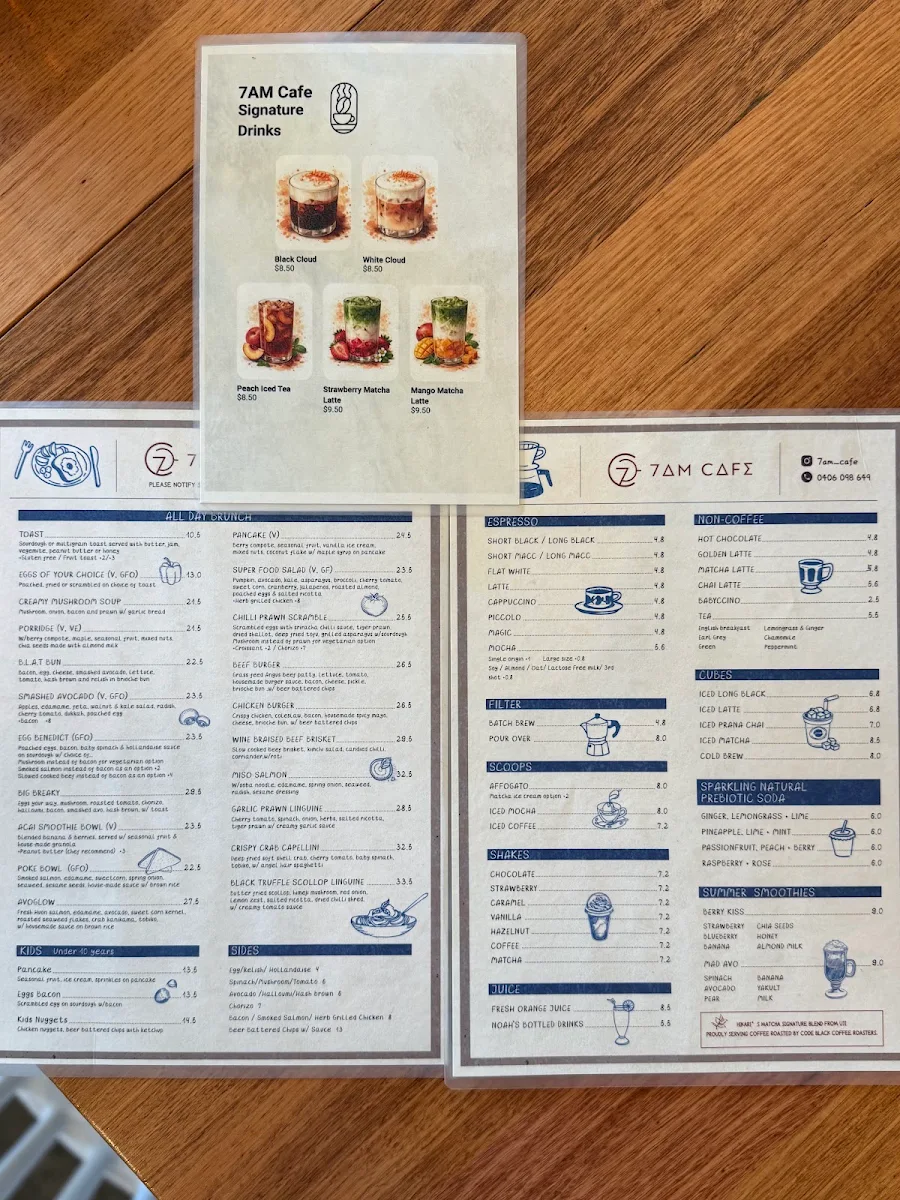 Menu, 7AM CAFE