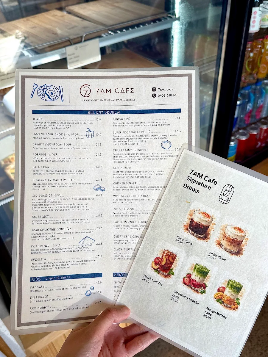 Menu, 7AM CAFE