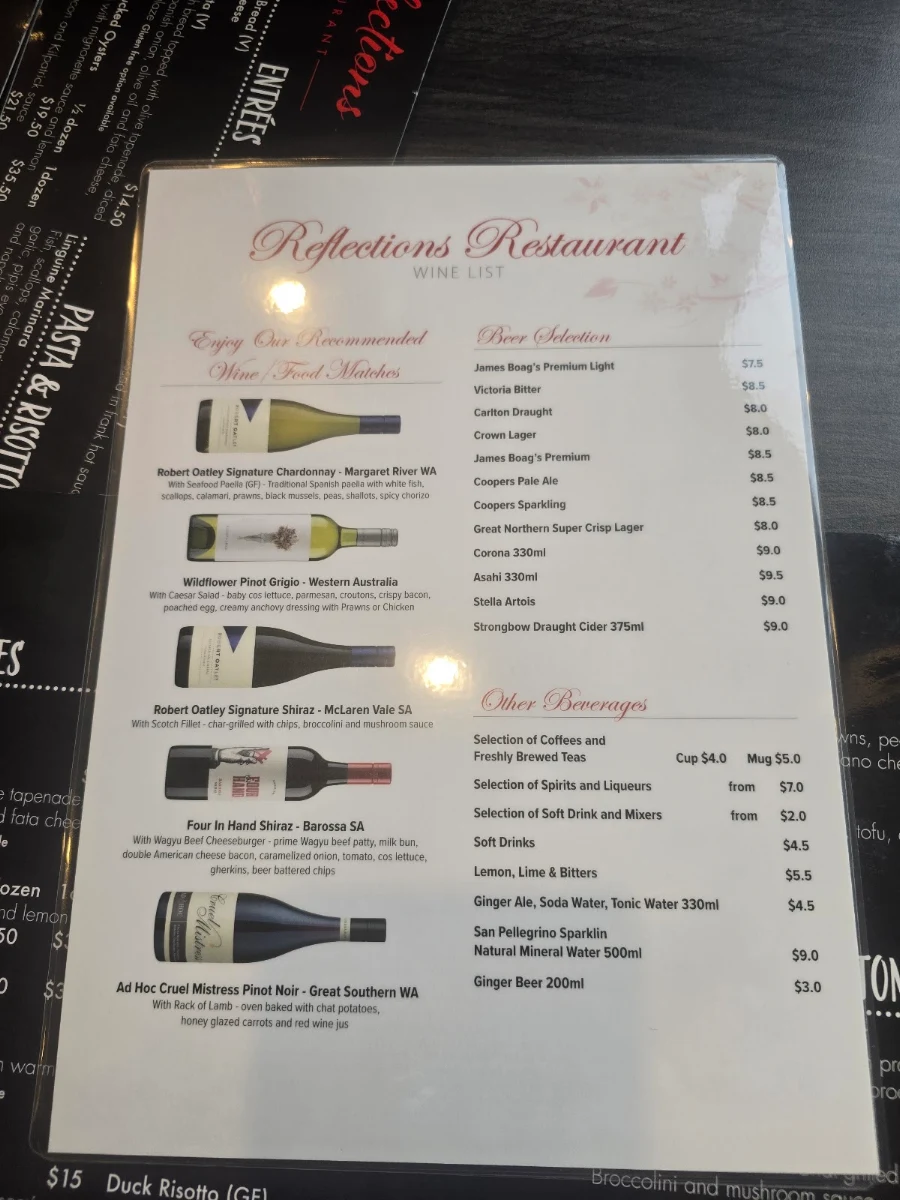 Menu, The Reflections