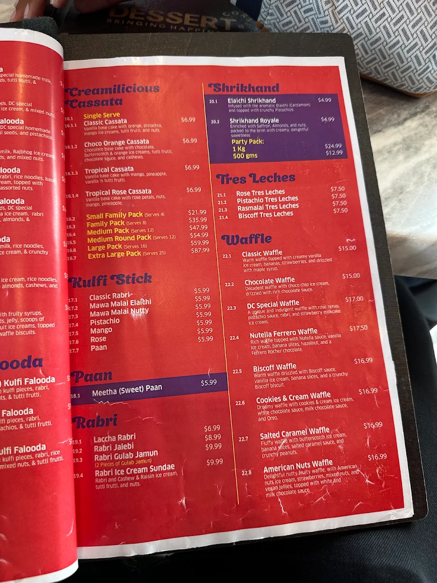 Menu, Dessert Corner - Cranbourne North