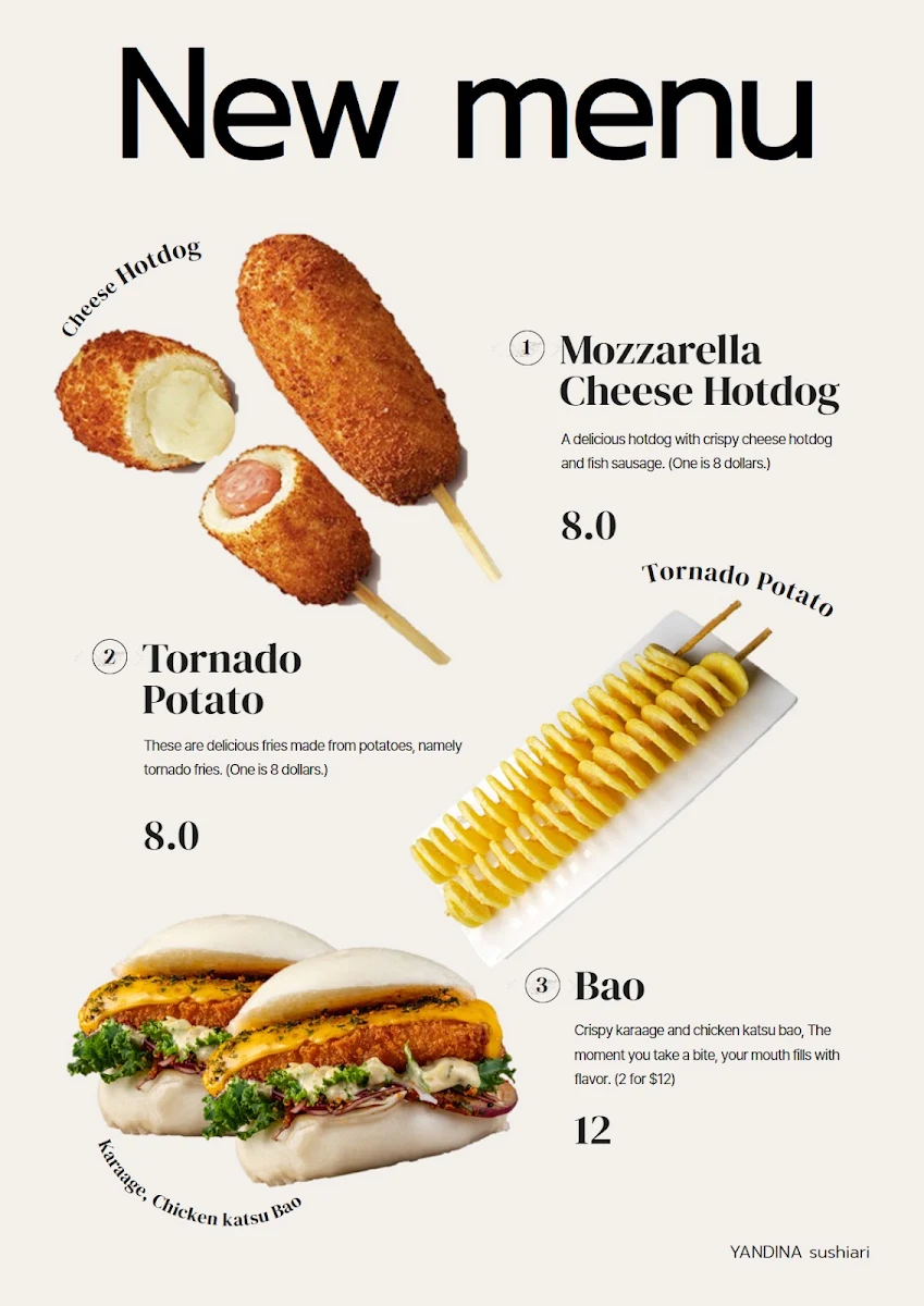 Menu, Sushi Ari Yandina