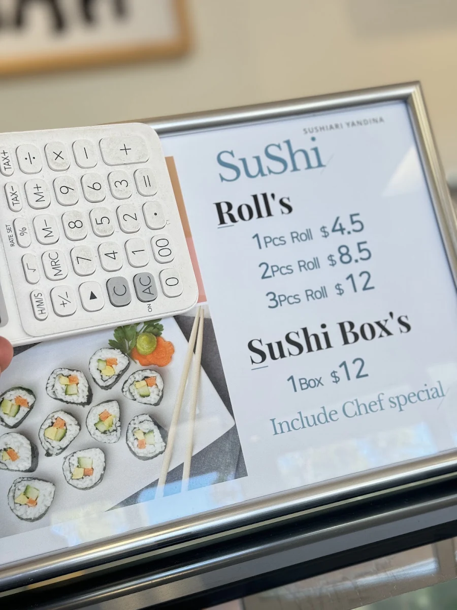 Menu, Sushi Ari Yandina