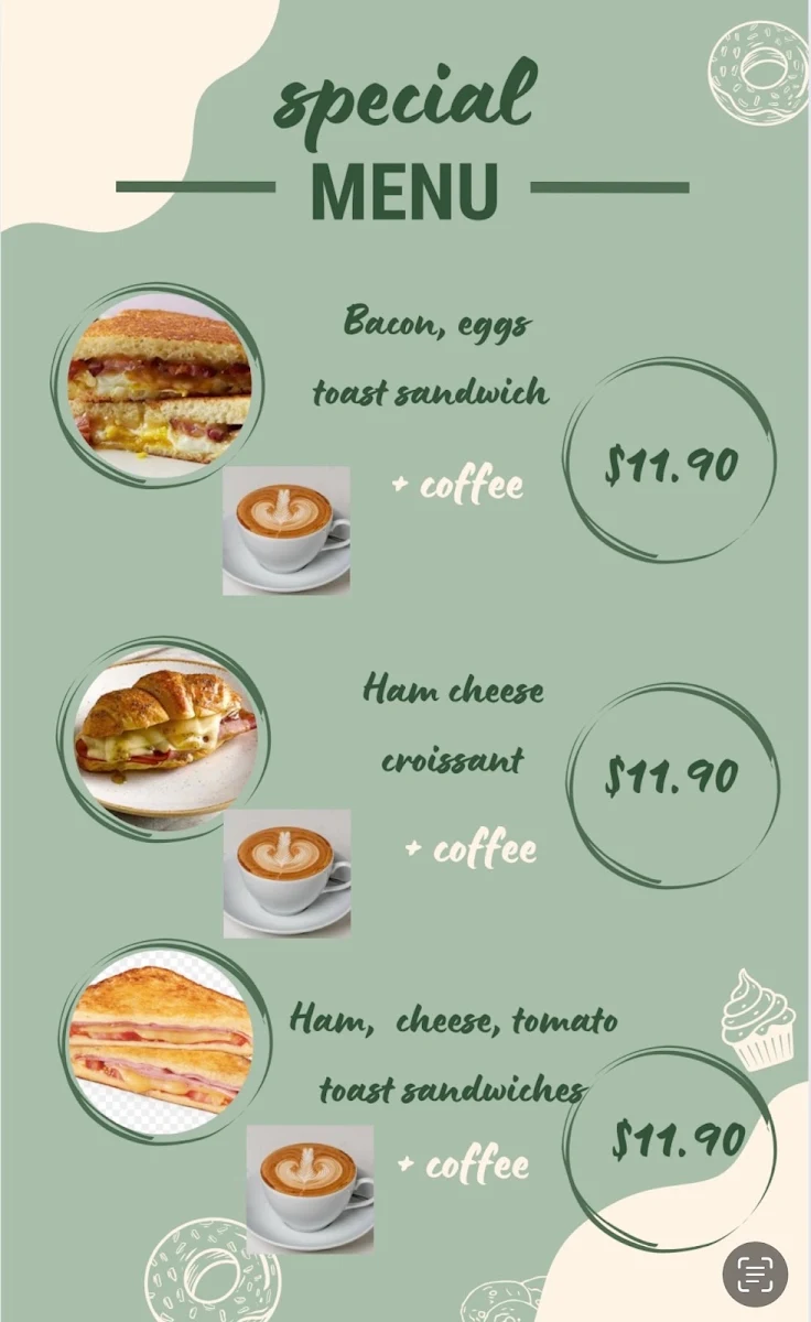 Menu, Mooiii Cafe